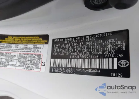 2006 Toyota Camry Solara Sle from USA, damaged, VIN 4T1FA38P06U073554